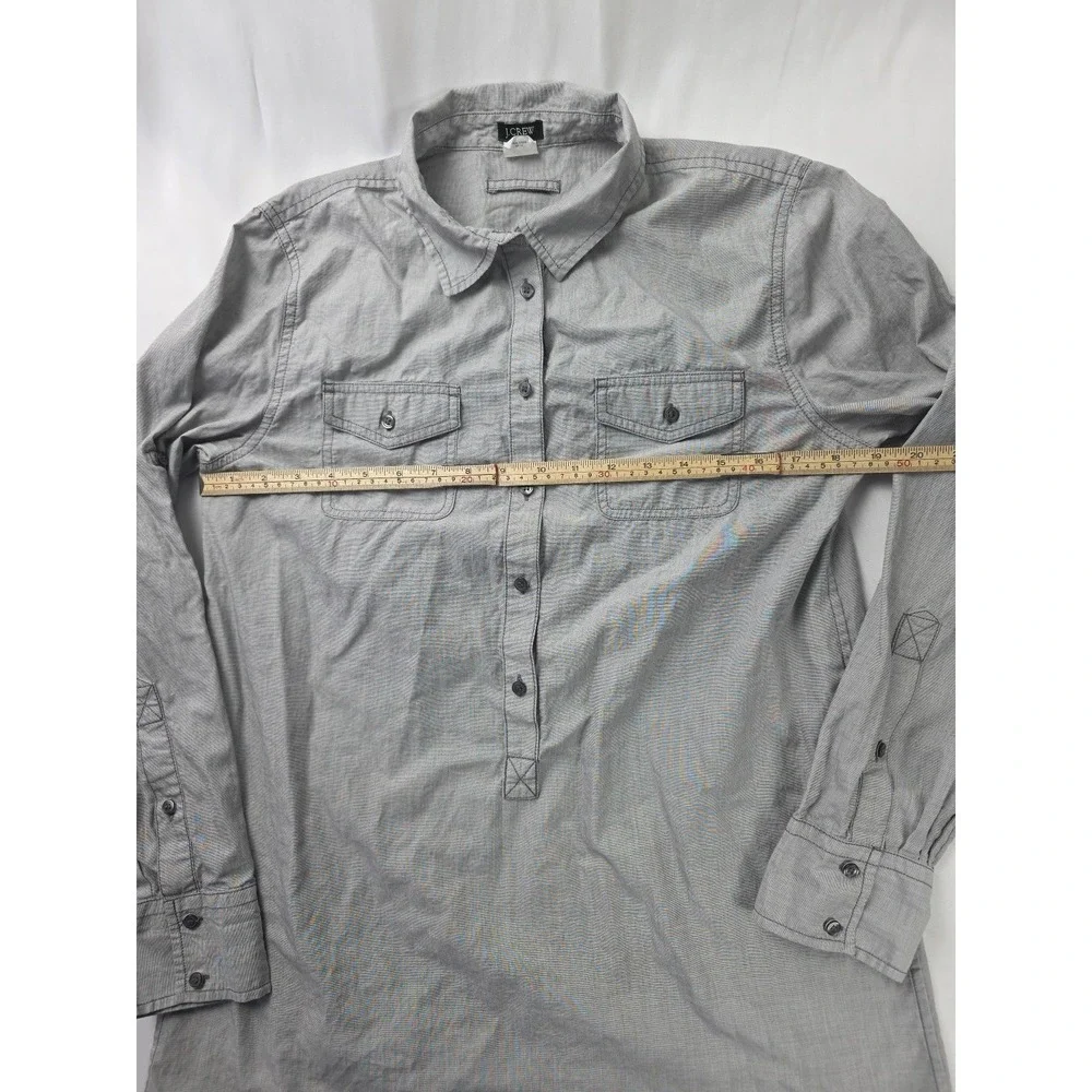 J.Crew Shirt Mens‎ Mens Gray Long Sleeve Popover Utility Cotton Style 37664
